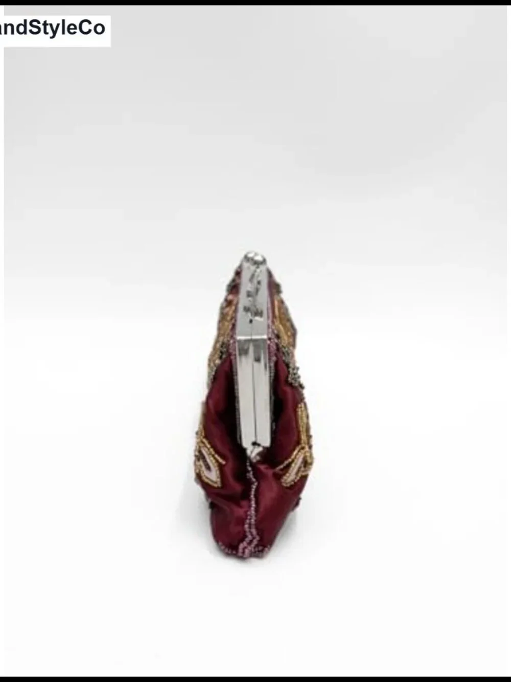 Beaded Butterfly Floral Evening Clutch Kiss Lock Purse Detachable Chain